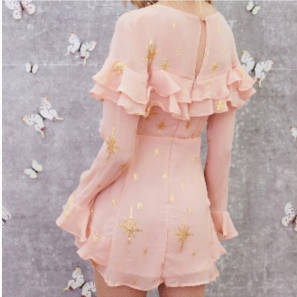 For Love And Lemons Gilded Star Mini Dress Small - Picture 7 of 10